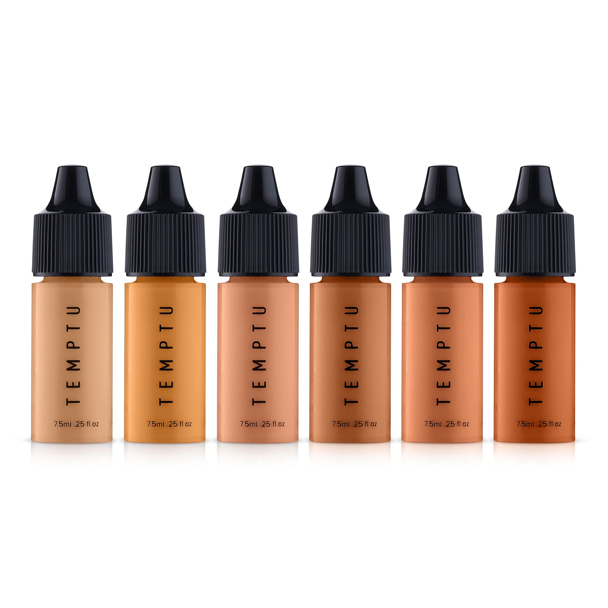 Temptu Perfect Canvas Hydra Lock Airbrush Foundation Starter Set, Medium/Tan, 6 Ct.
